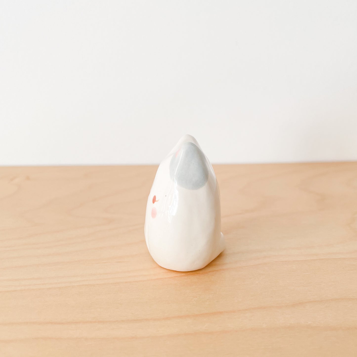 Spotty Grey Cat Mini Vase