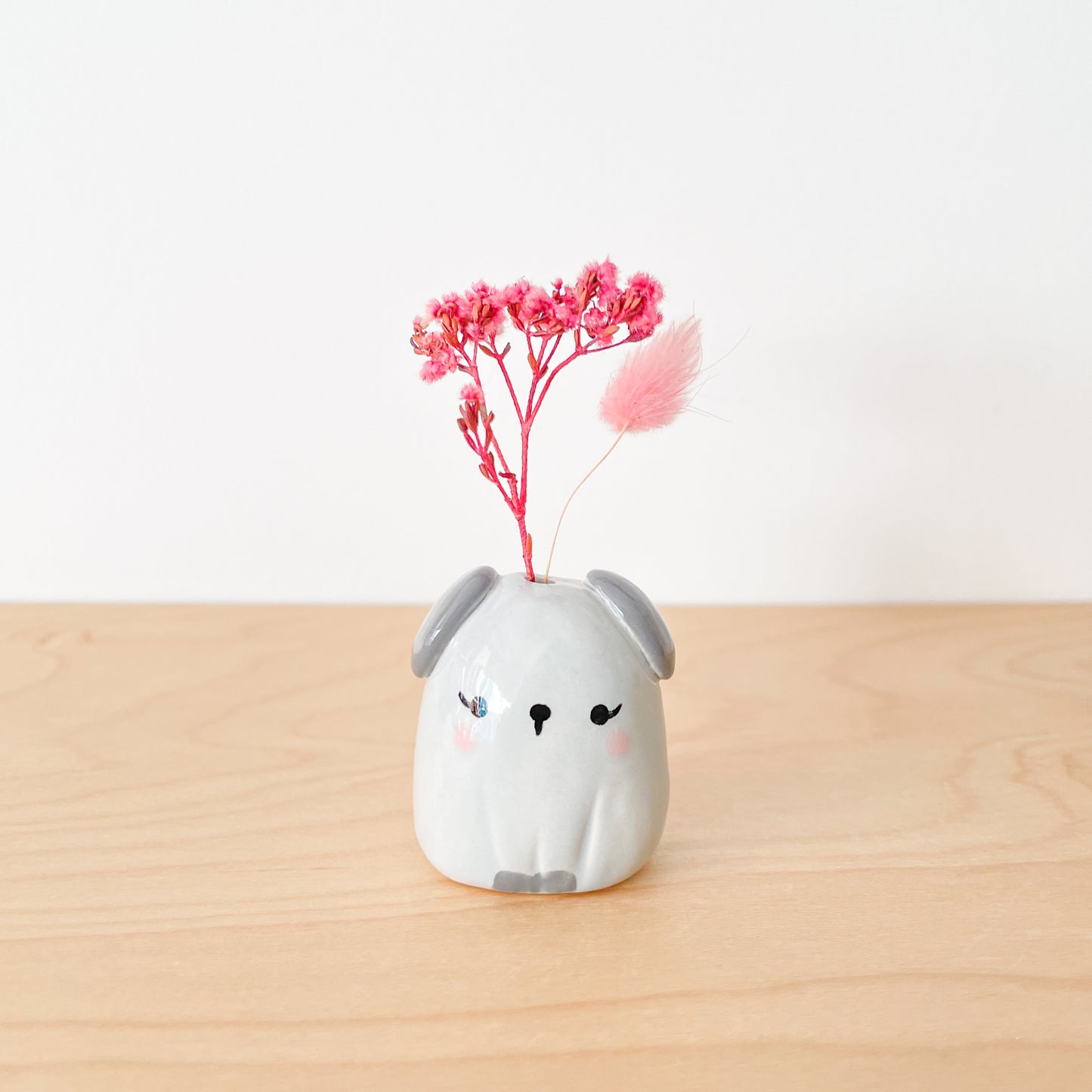 Grey Dog Mini Vase