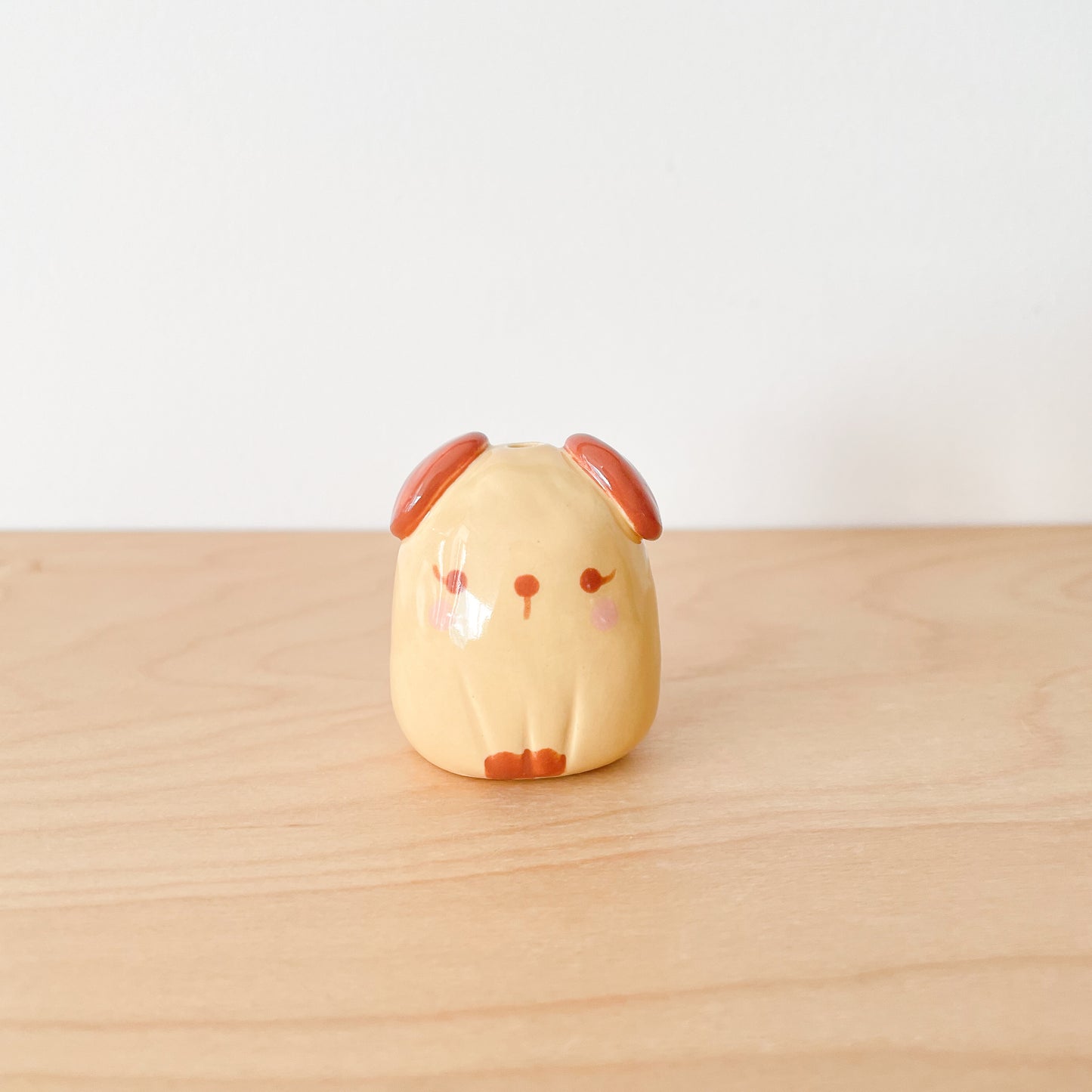 Brown Dog Mini Vase