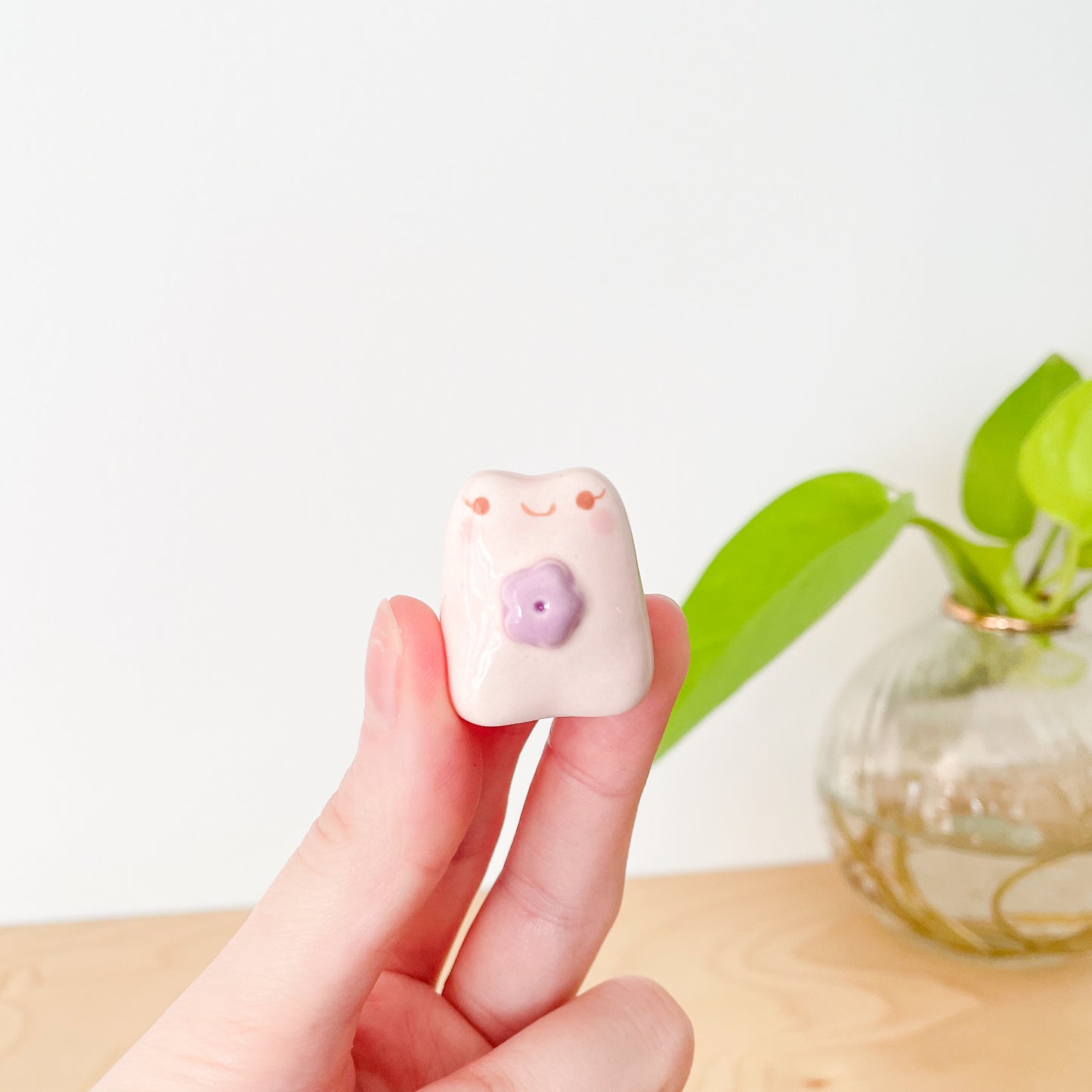 Pink Flower Frog Desk Pal