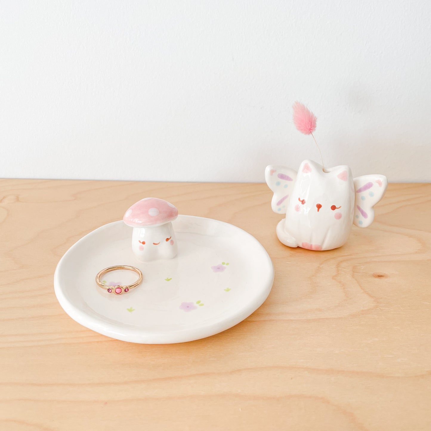 Pink Mushy Flower Trinket Dish