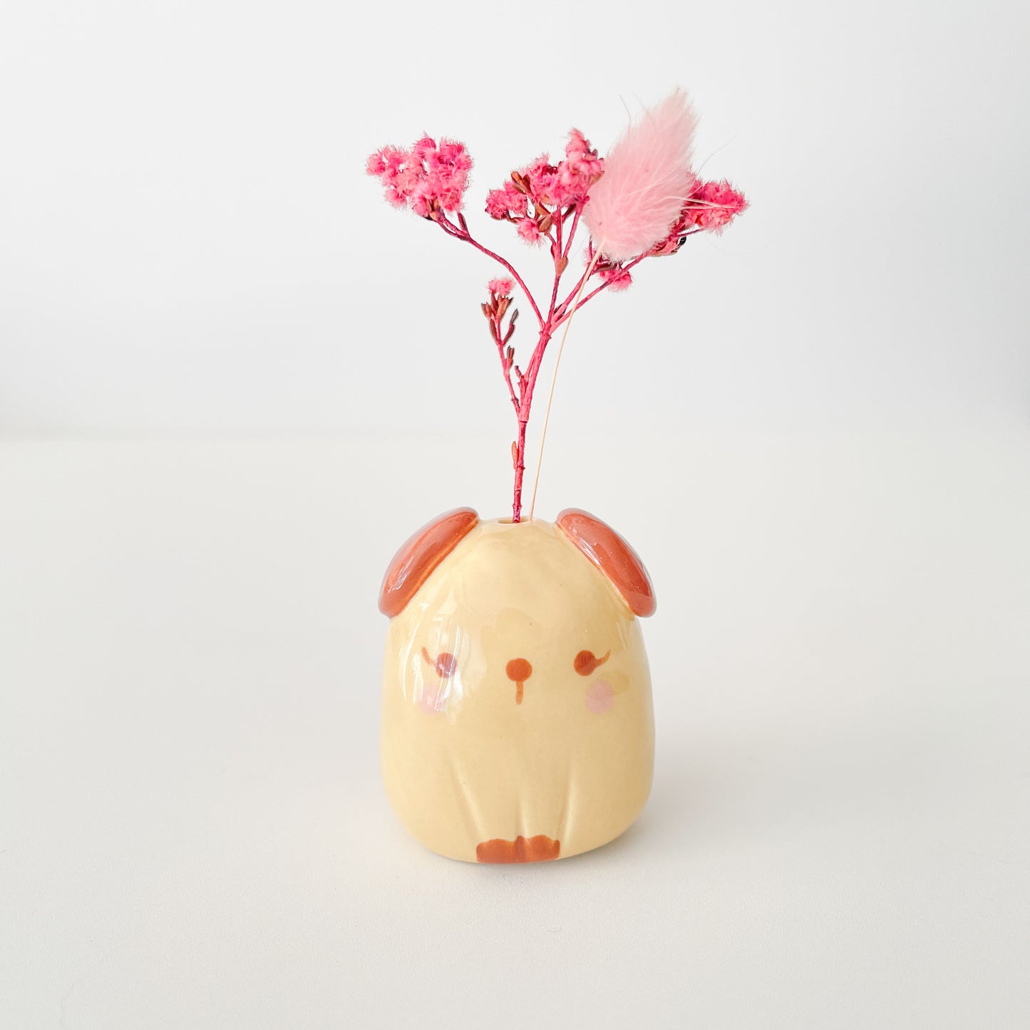 Brown Dog Mini Vase