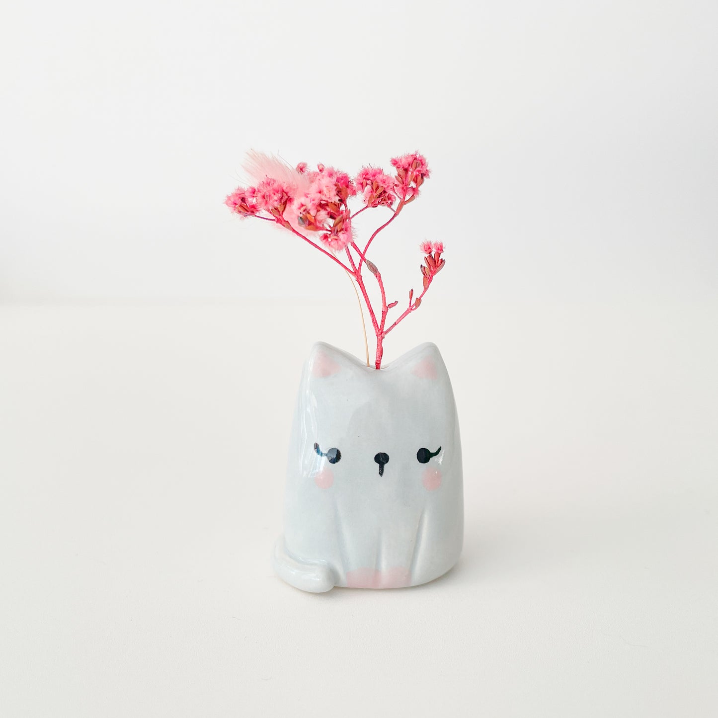 Grey Cat Mini Vase