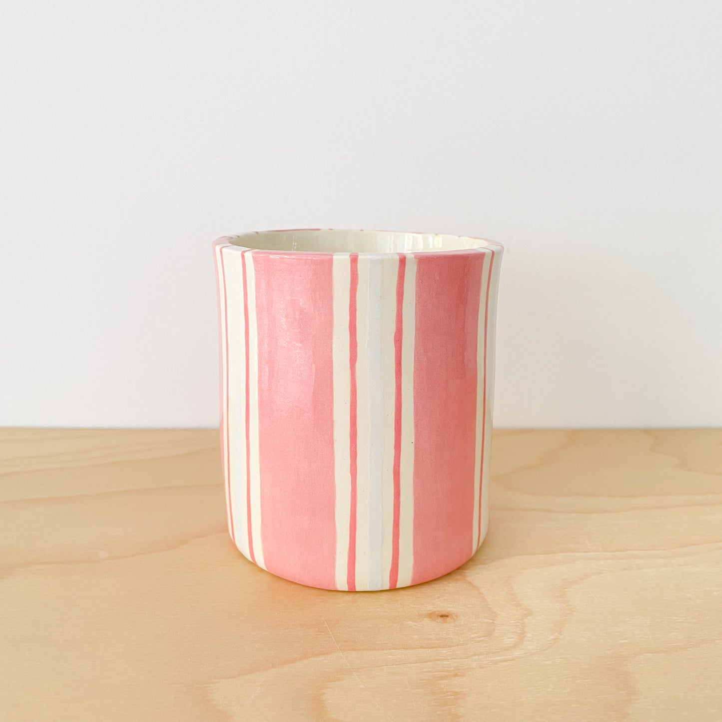 Pink Stripe Stationery Holder