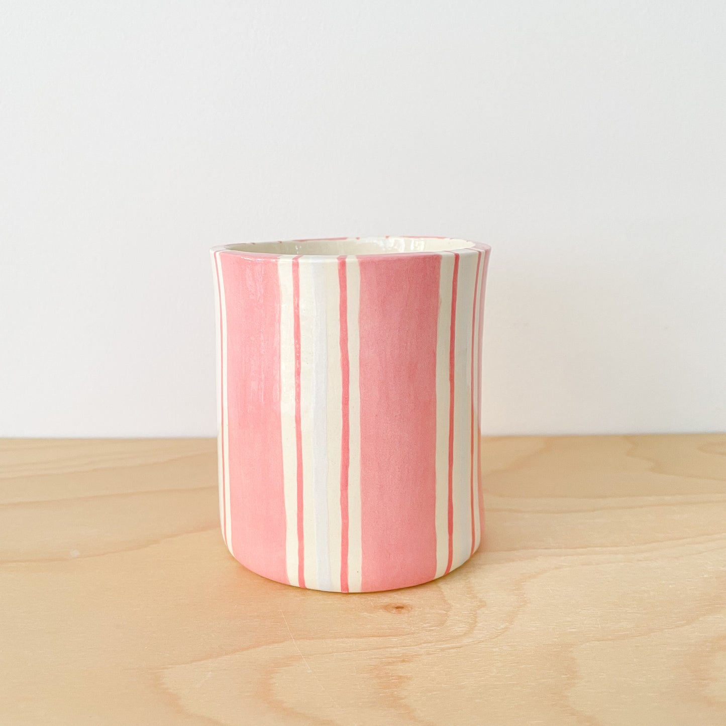 Pink Stripe Stationery Holder