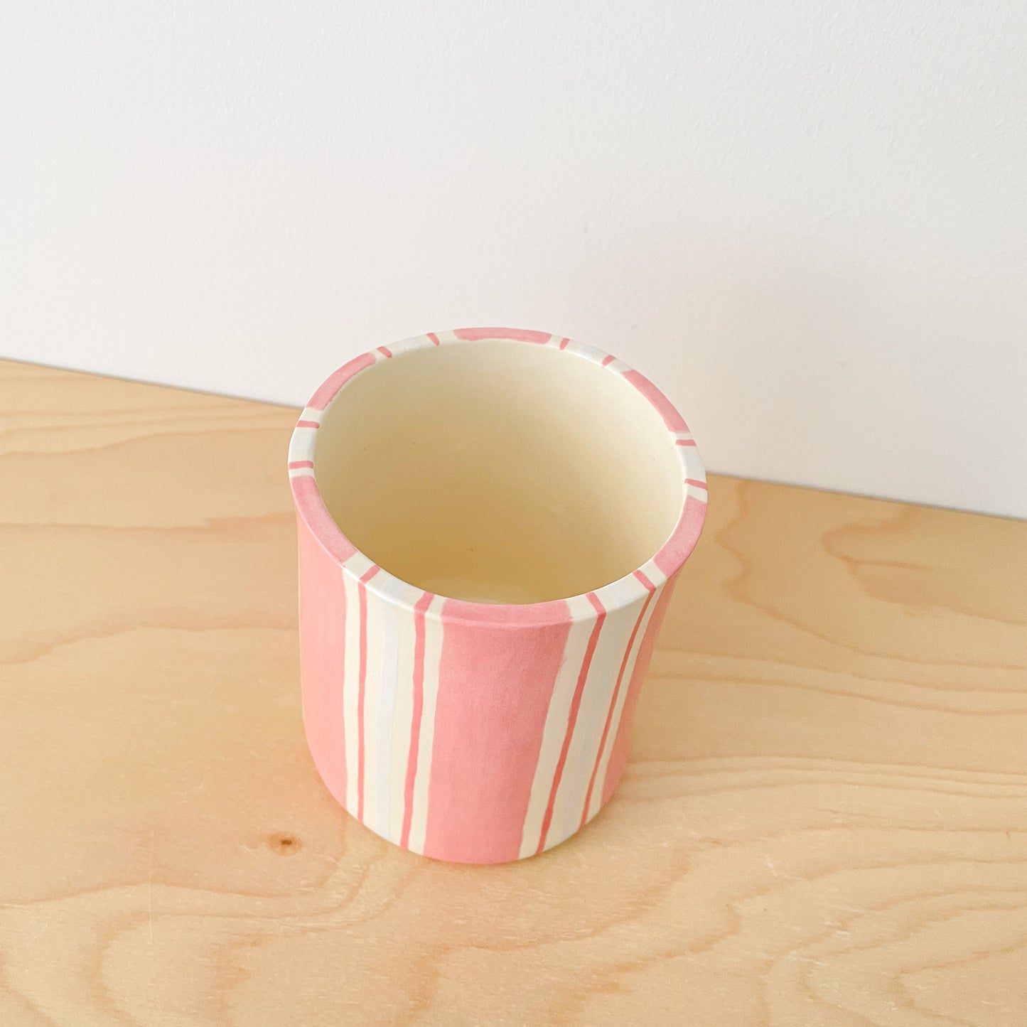 Pink Stripe Stationery Holder