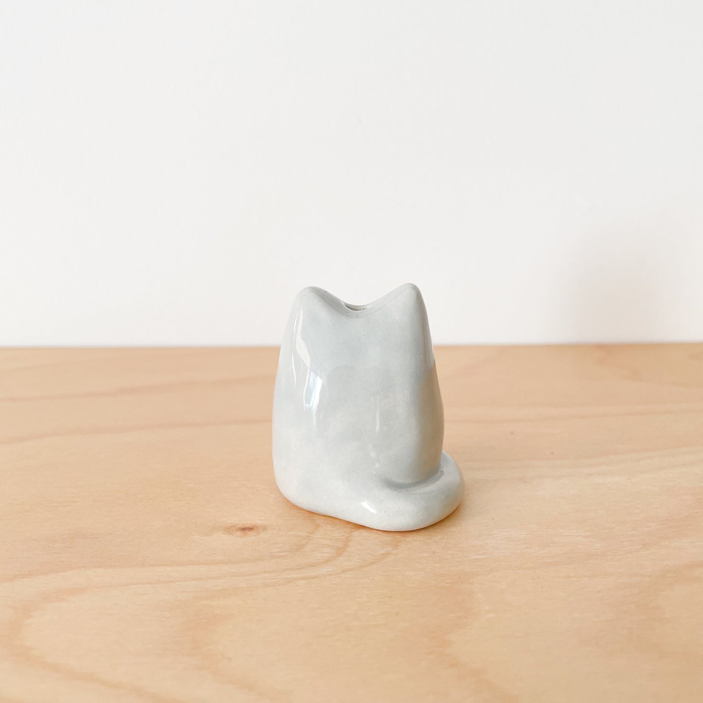 Grey Totoro Cat Mini Vase