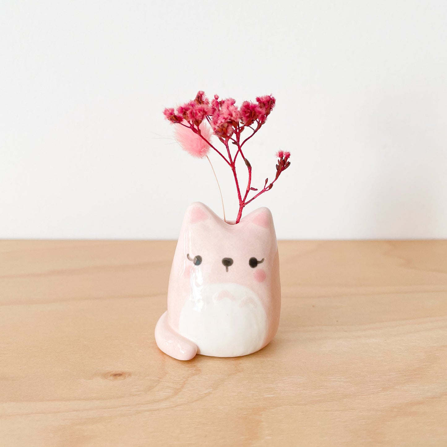 Pink Totoro Cat Mini Vase