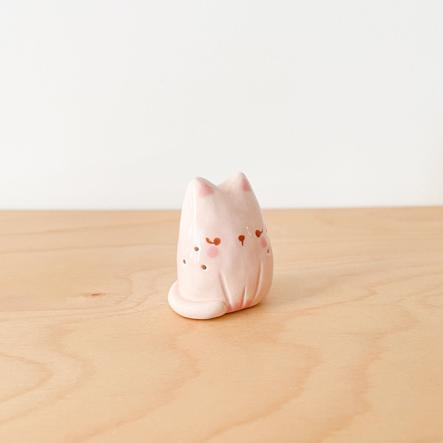 Pink Whisker Cat Mini Vase