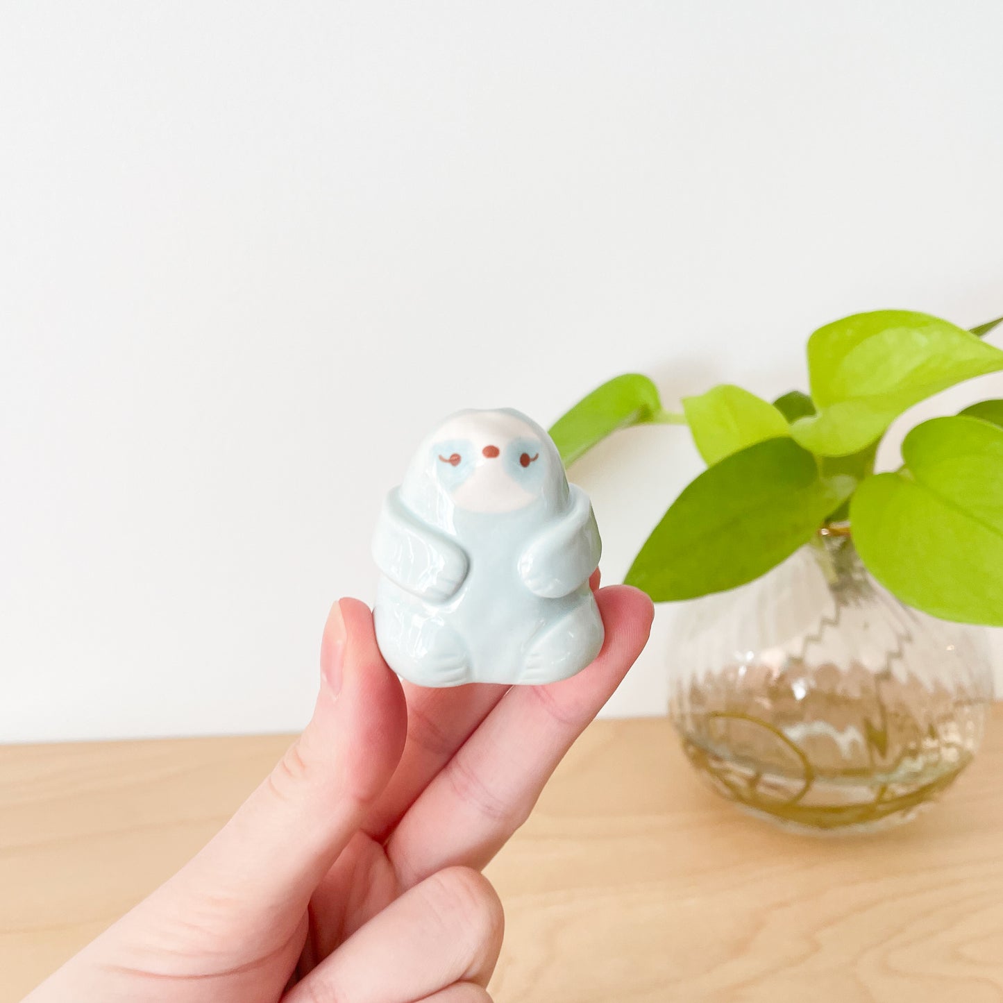 Blue Sloth Mini Vase