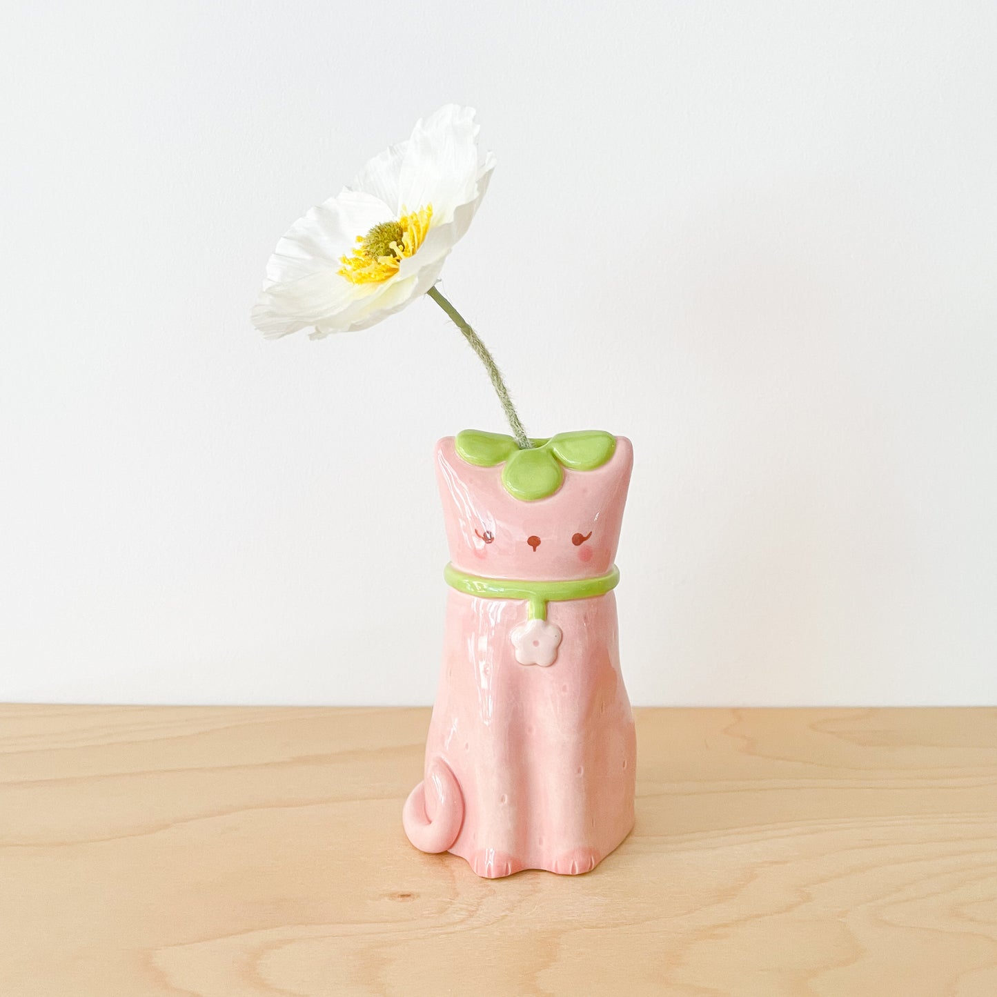 Strawberry Cat Vase
