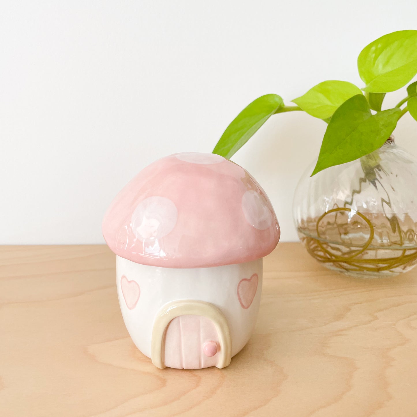 Pink Mushroom Cottage Jar