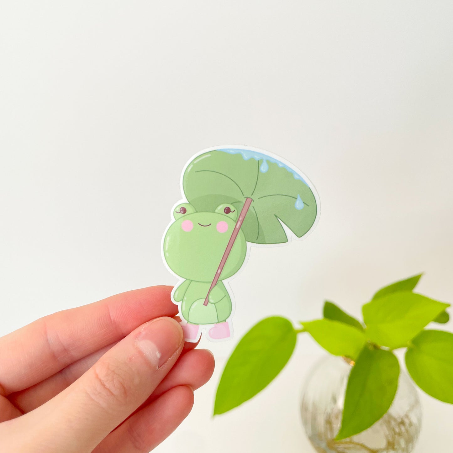 Rainy Day Frog Sticker