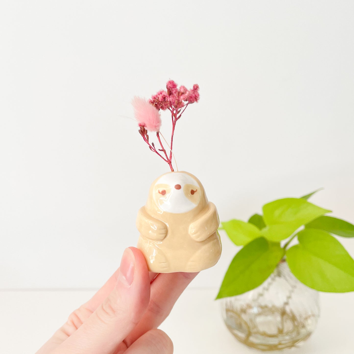 Brown Sloth Mini Vase