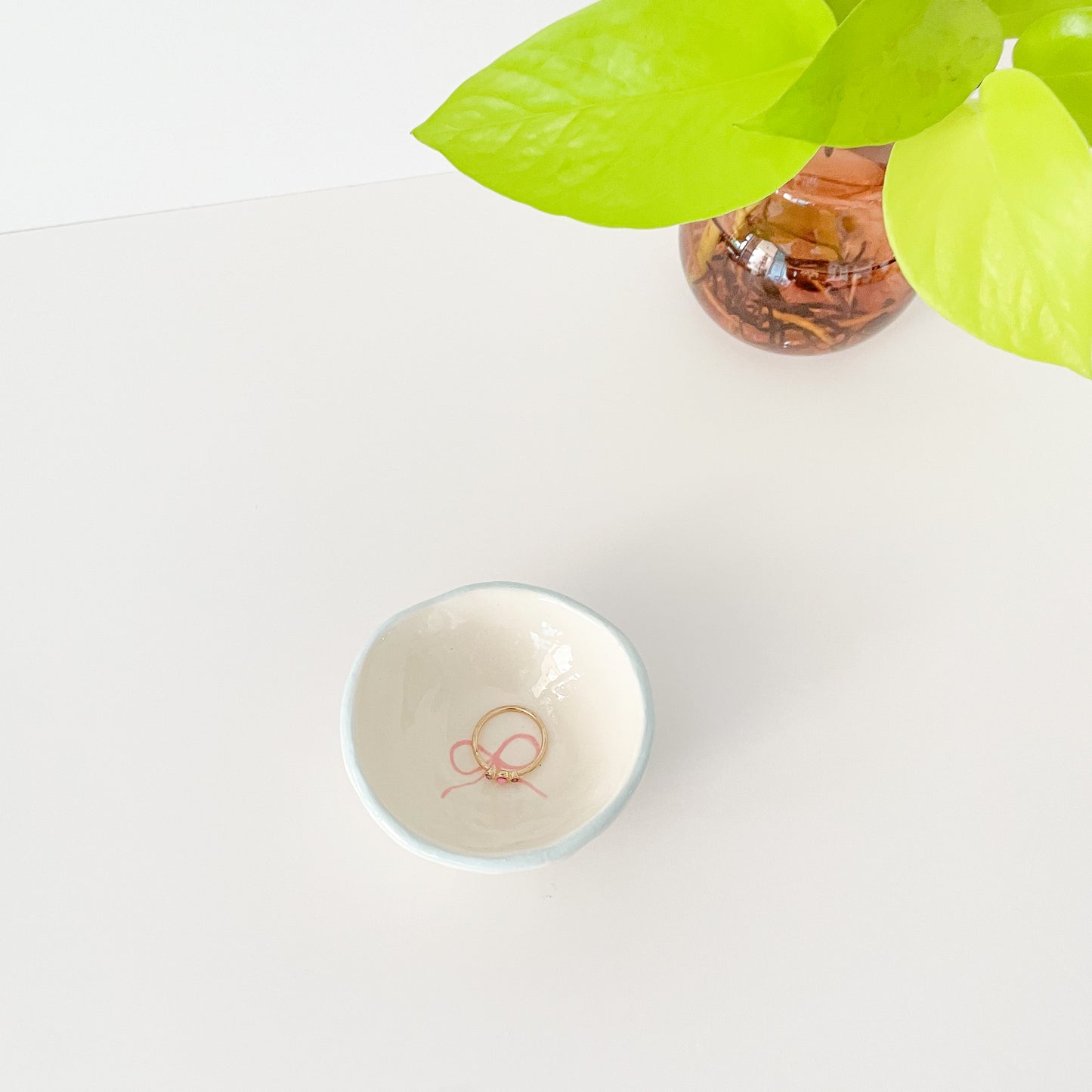 Pink Bow Trinket Dish