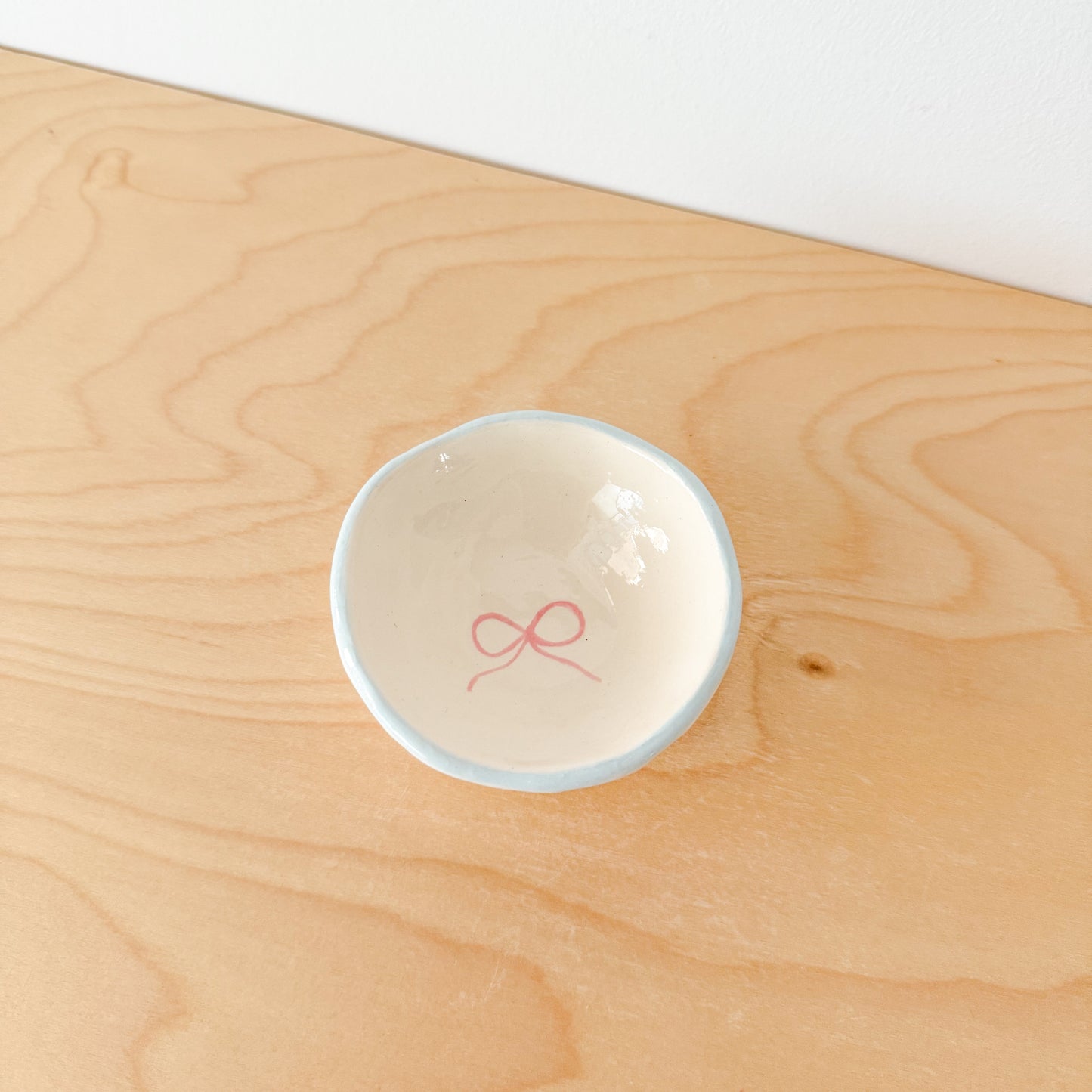 Pink Bow Trinket Dish