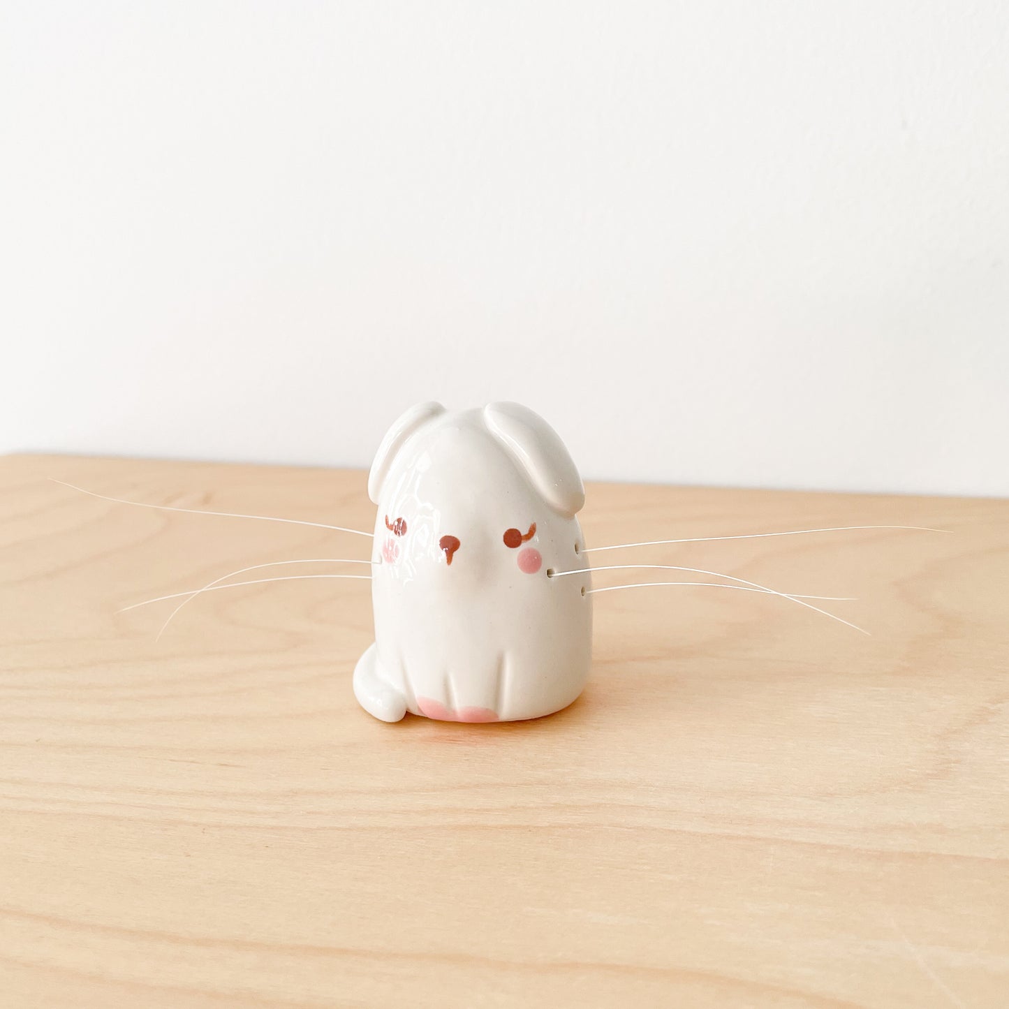 White Whisker Dog Mini Vase