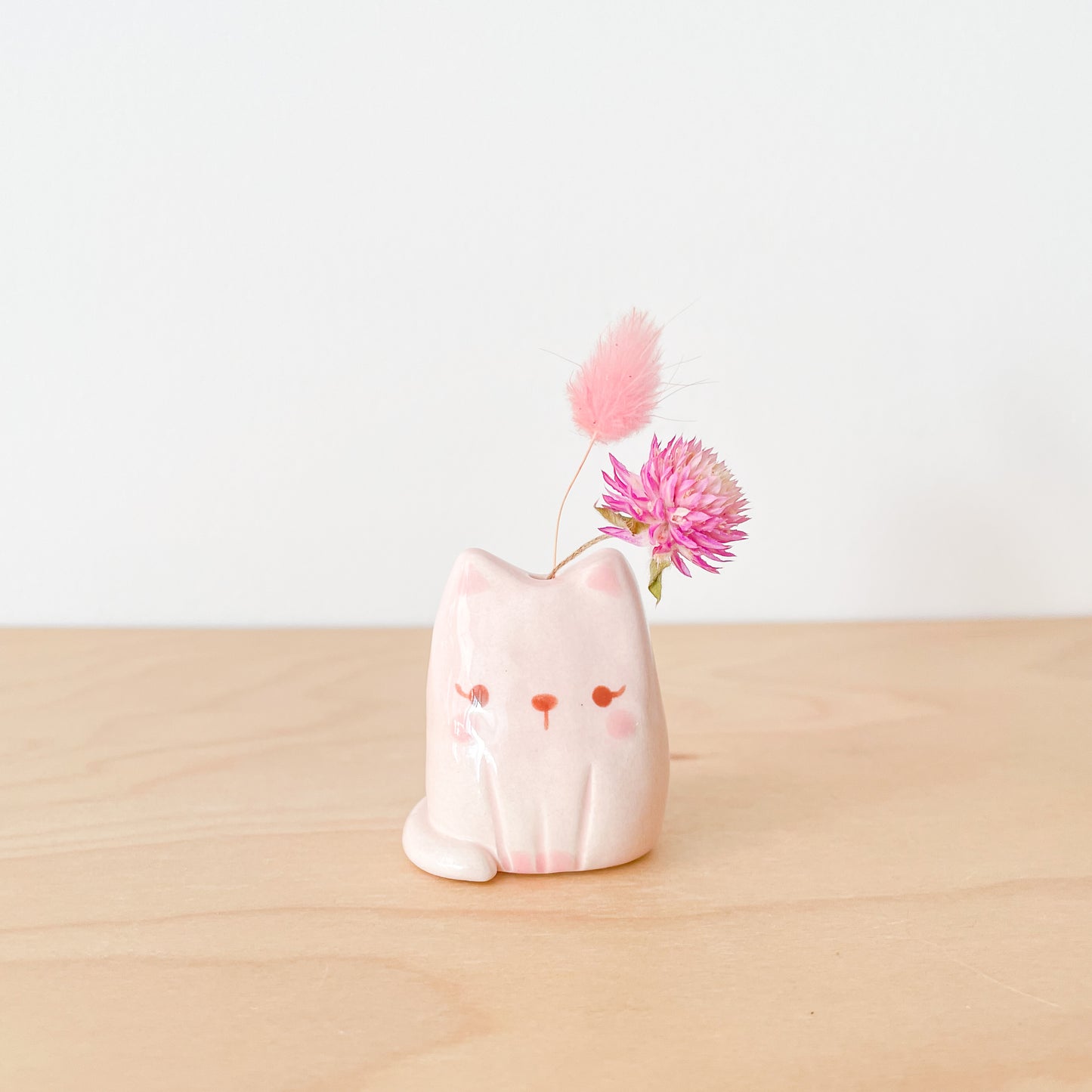 Pink Cat Mini Vase