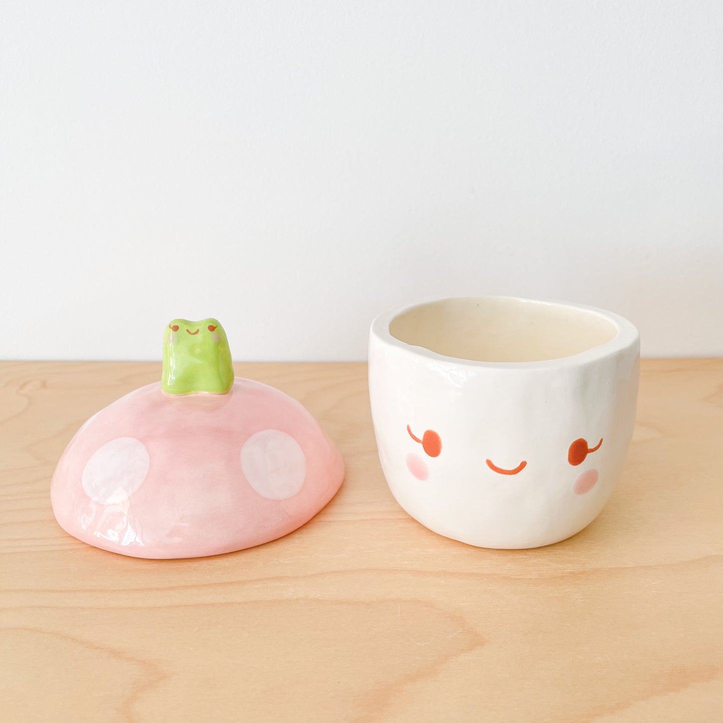 Pink Froggy Toadstool Jar