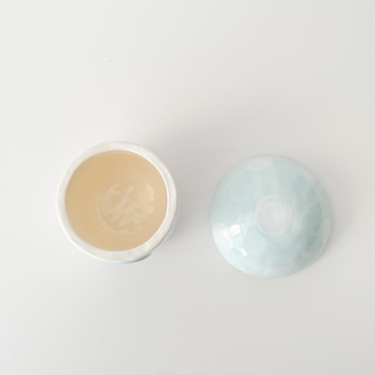 Blue Floral Mushroom Cottage Jar