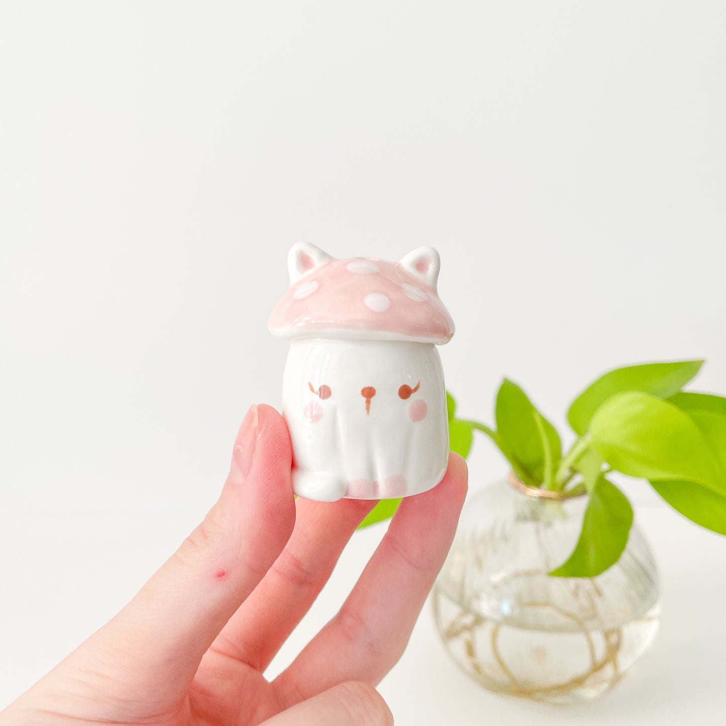 Pink Mushy Cat Mini Vase