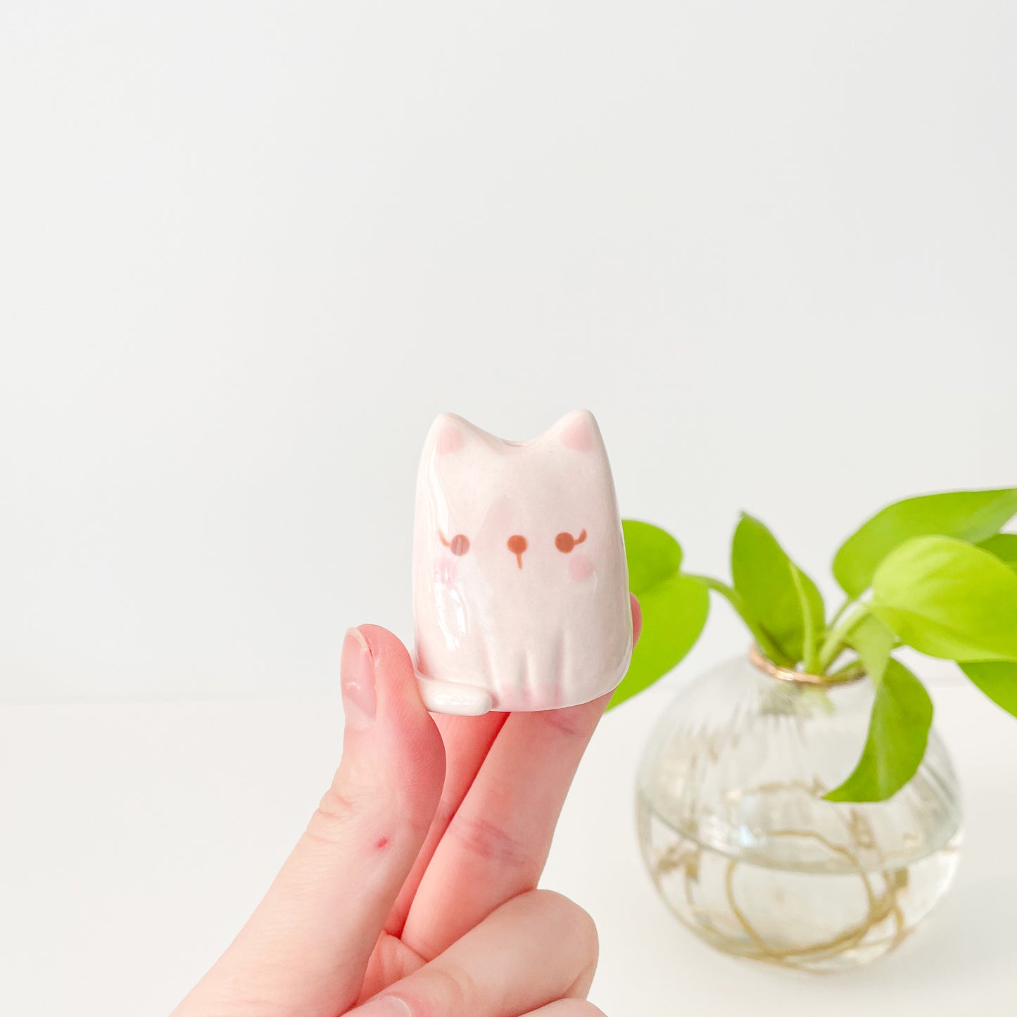 Pink Cat Mini Vase