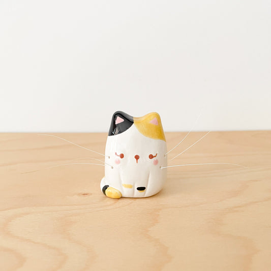 Calico Whisker Cat Mini Vase