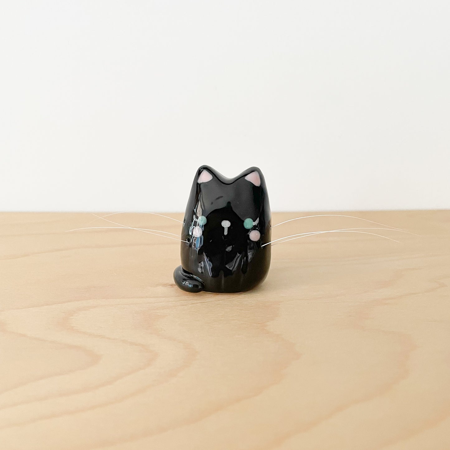 Black Whisker Cat Mini Vase