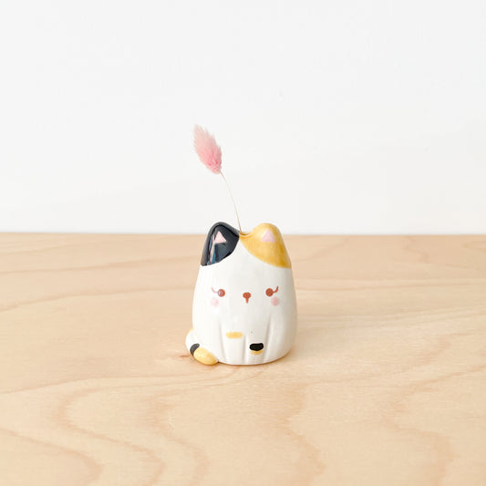 Calico Cat Mini Vase
