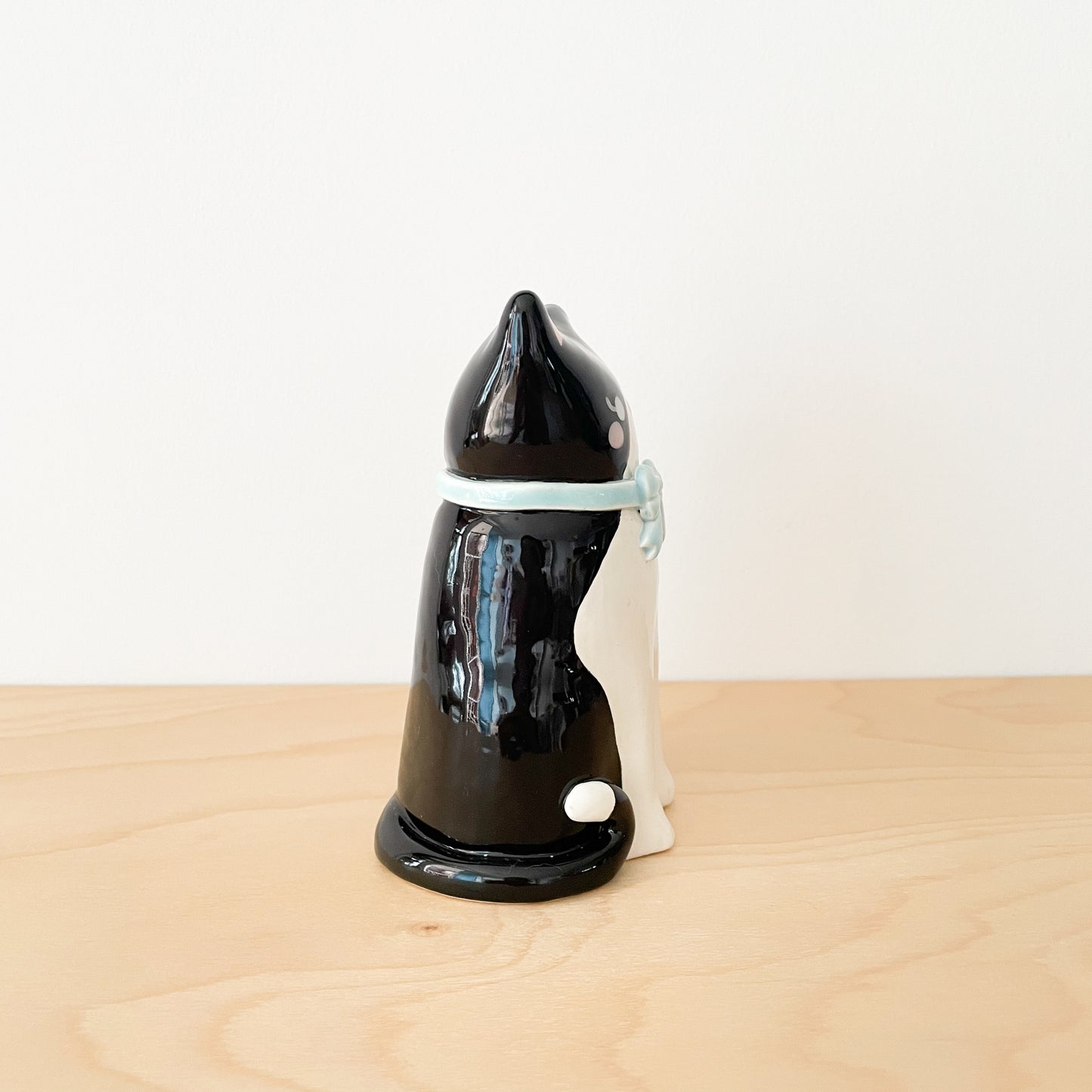 Black Tuxedo Cat Vase