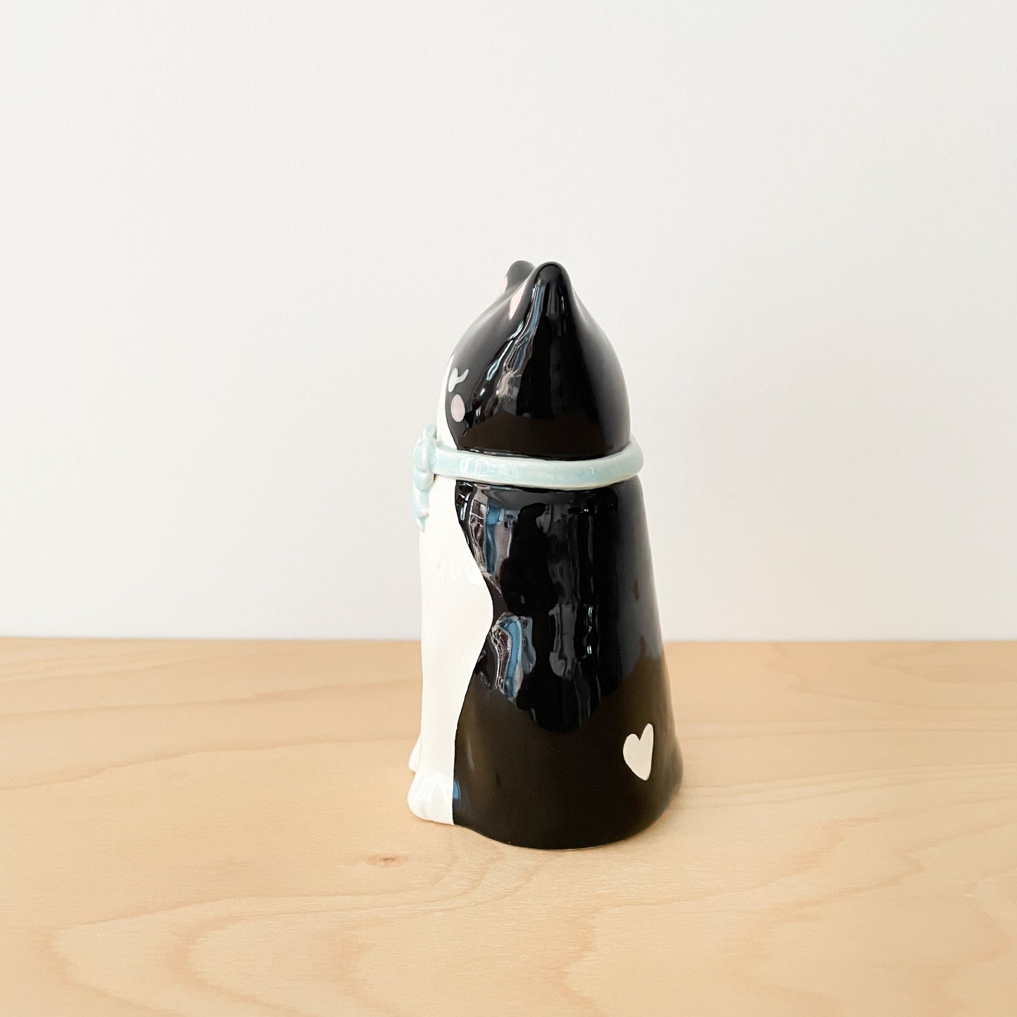 Black Tuxedo Cat Vase