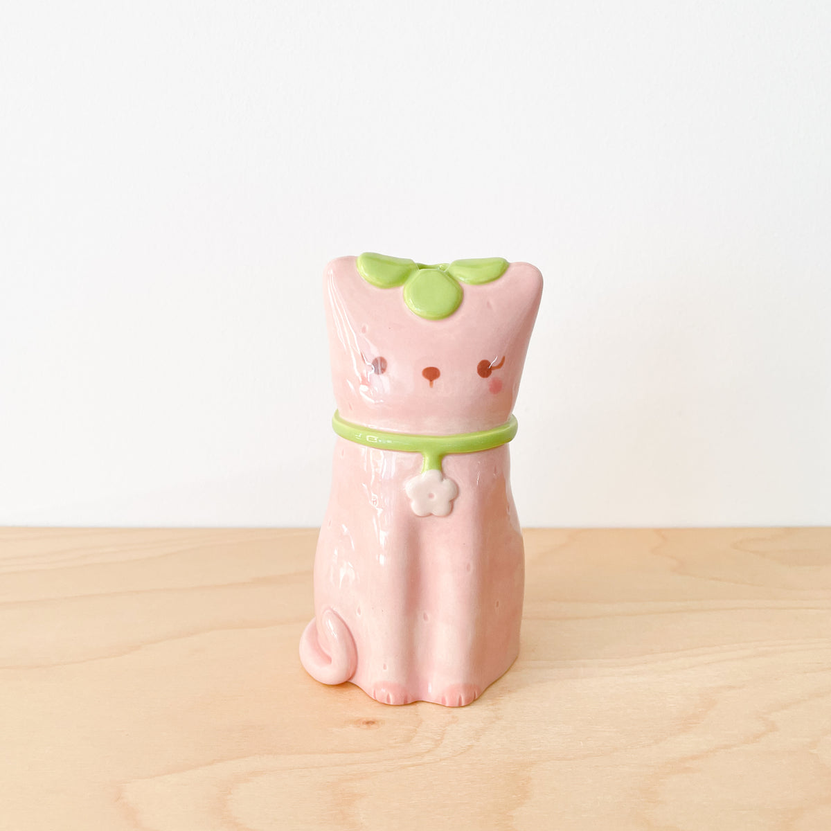 Strawberry Cat Vase