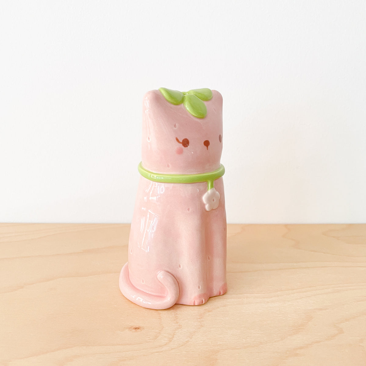 Strawberry Cat Vase