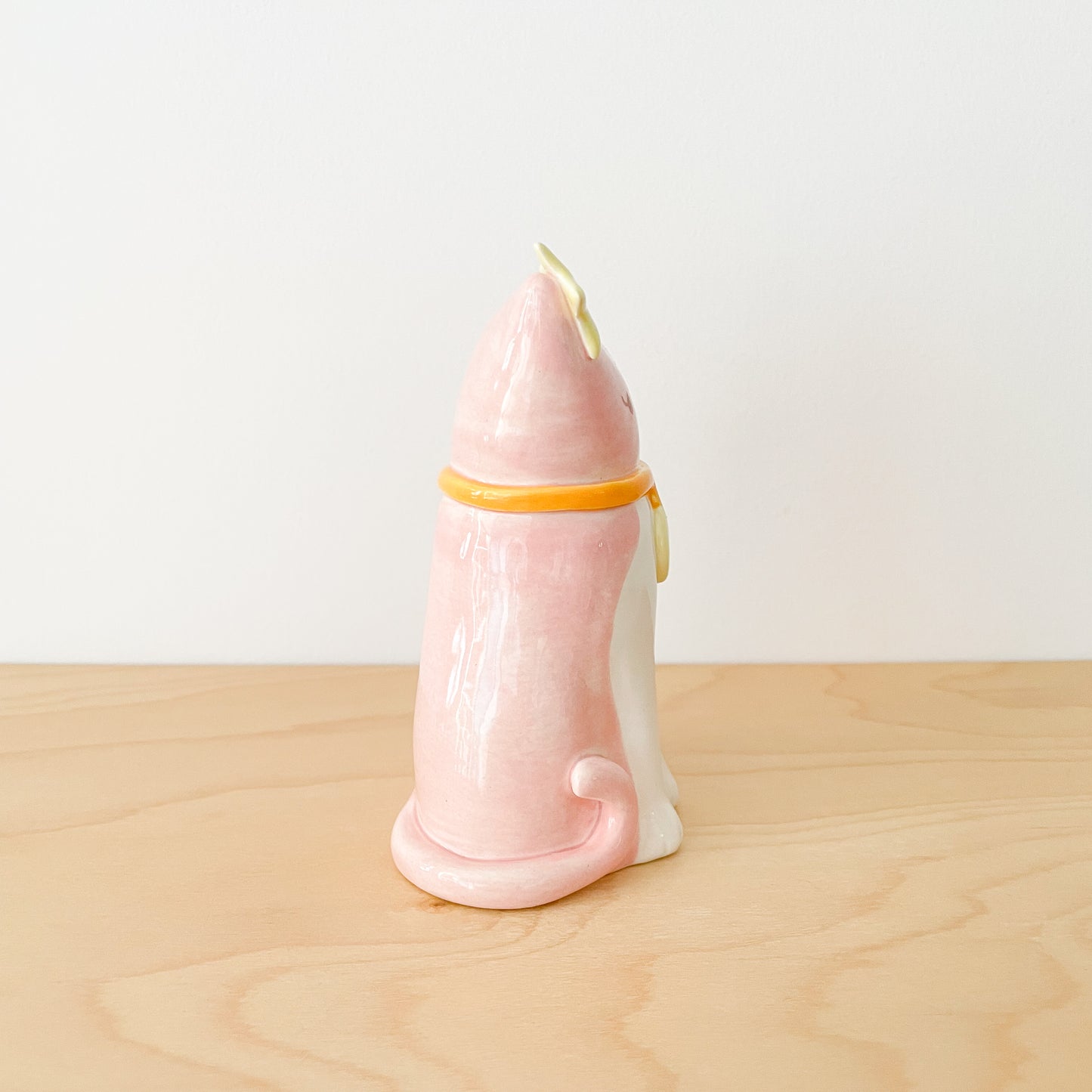 Pink Tuxedo Cat Vase