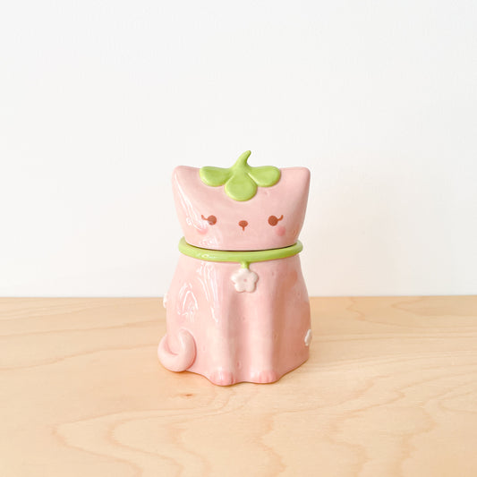 Strawberry Cat Jar
