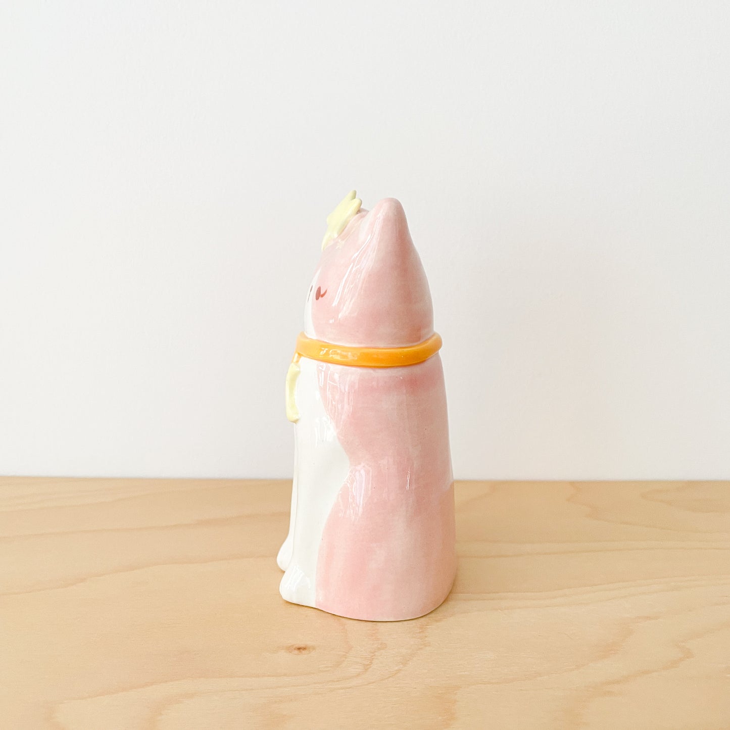 Pink Tuxedo Cat Vase