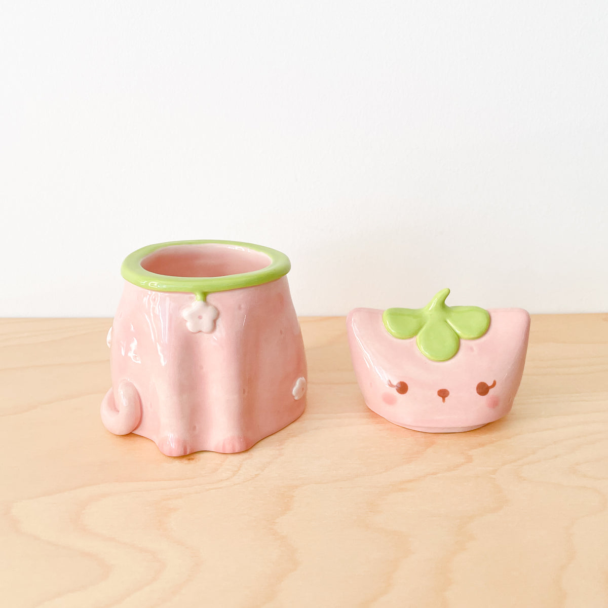 Strawberry Cat Jar
