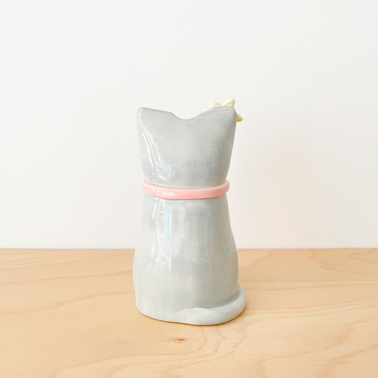 Grey Lunar Cat Vase