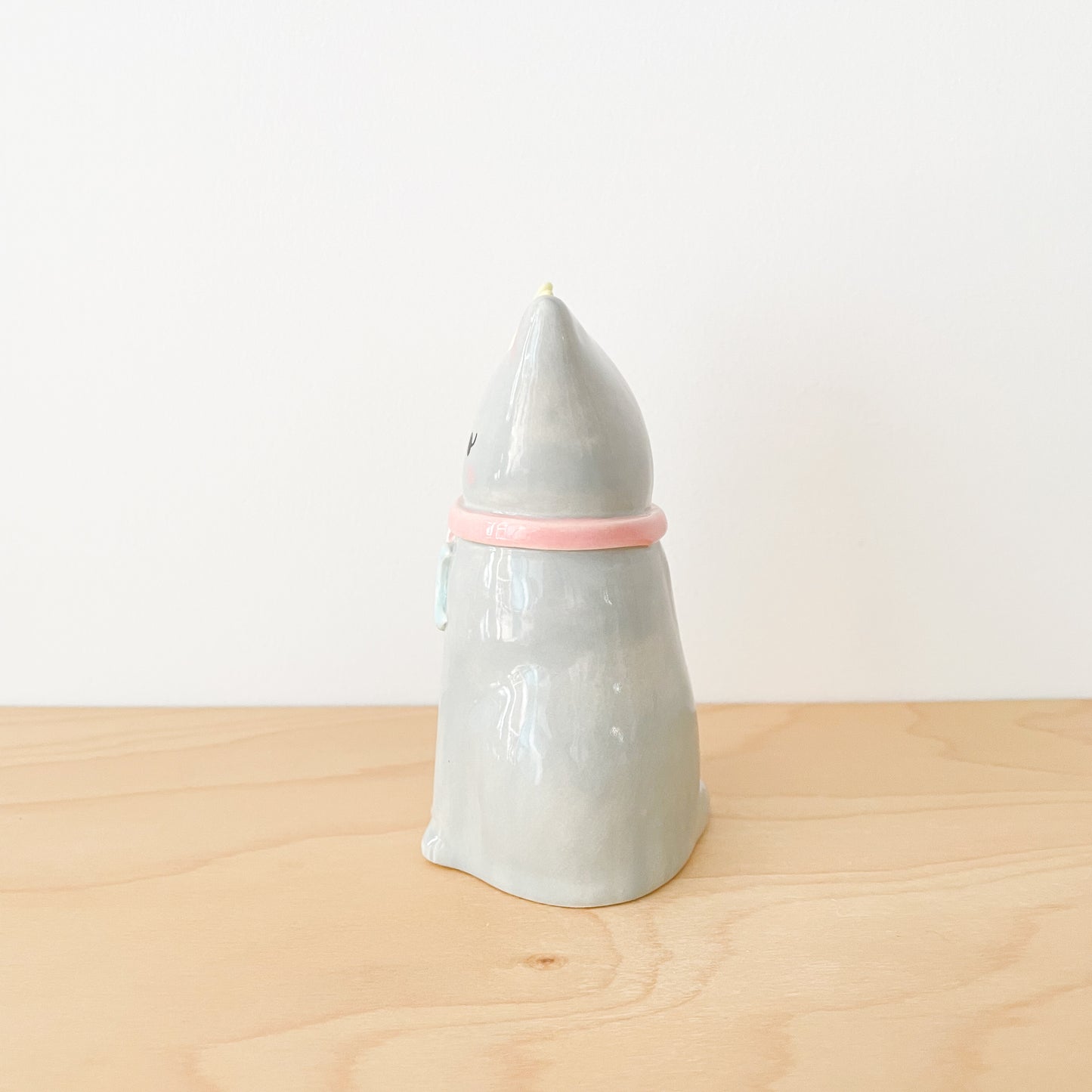 Grey Lunar Cat Vase