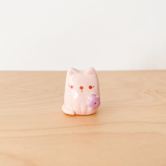 Pink Flower Cat Desk Pal