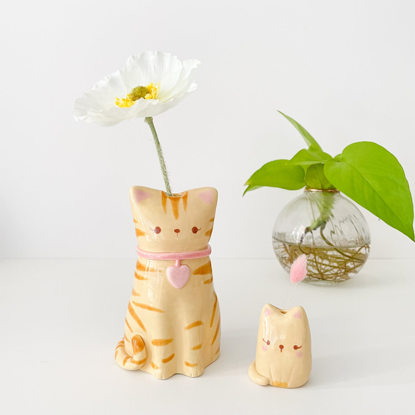 Brown Tabby Cat Vase