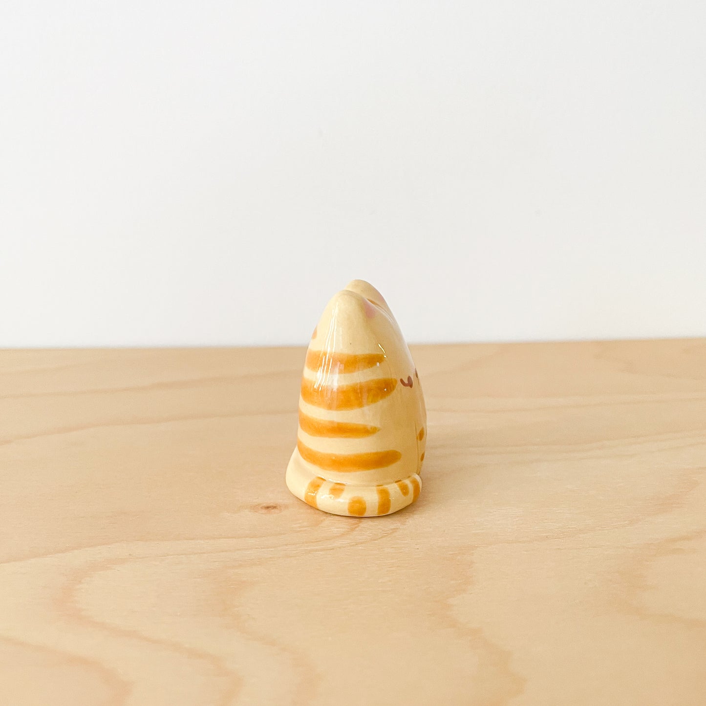 Caramel Tabby Cat Mini Vase
