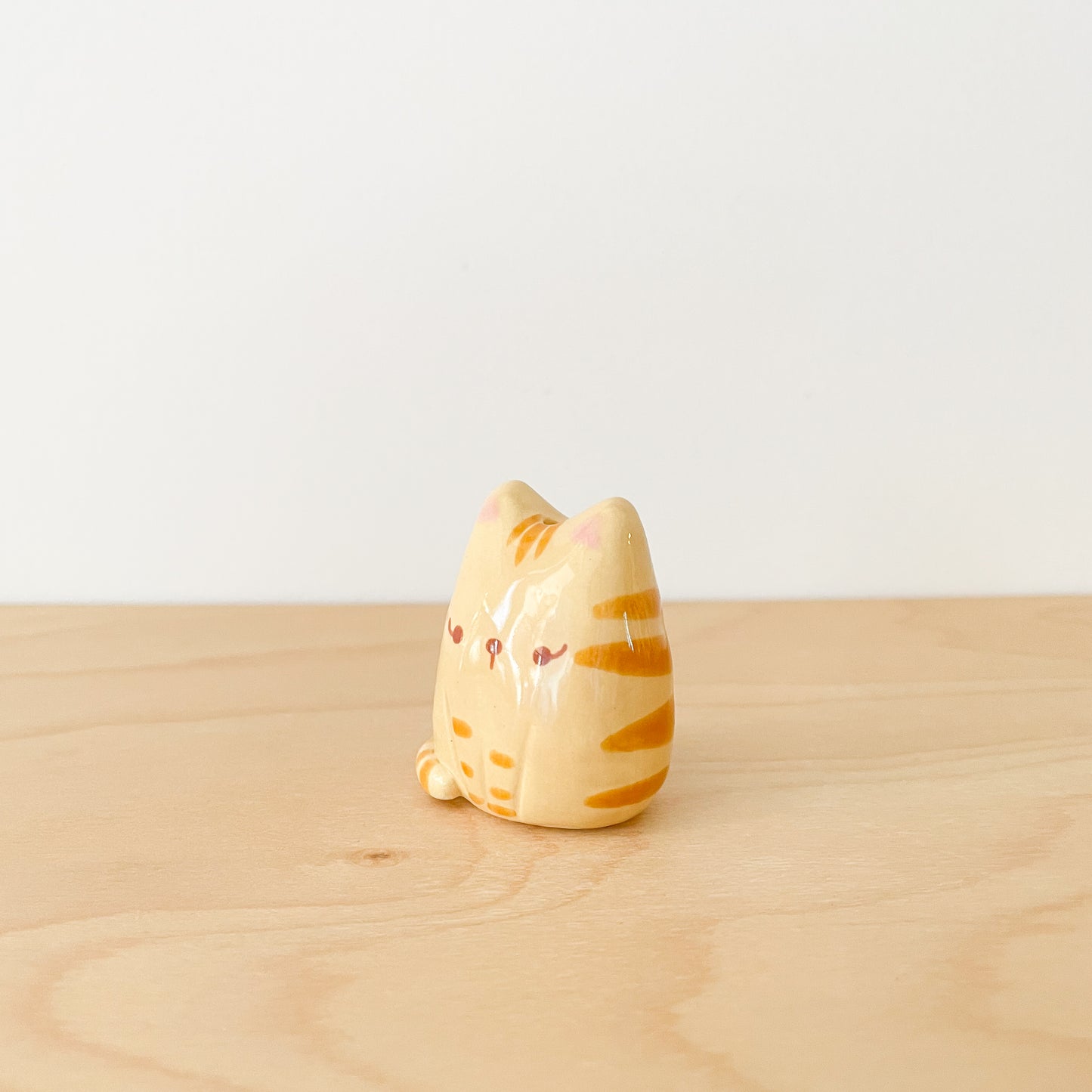 Caramel Tabby Cat Mini Vase
