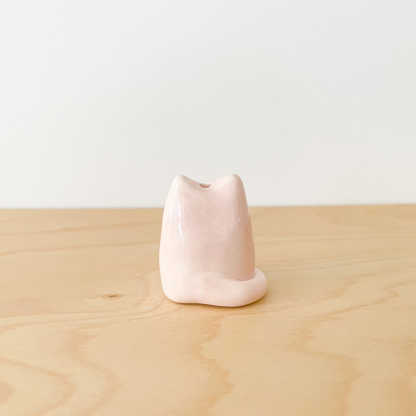 Bow Pink Cat Mini Vase