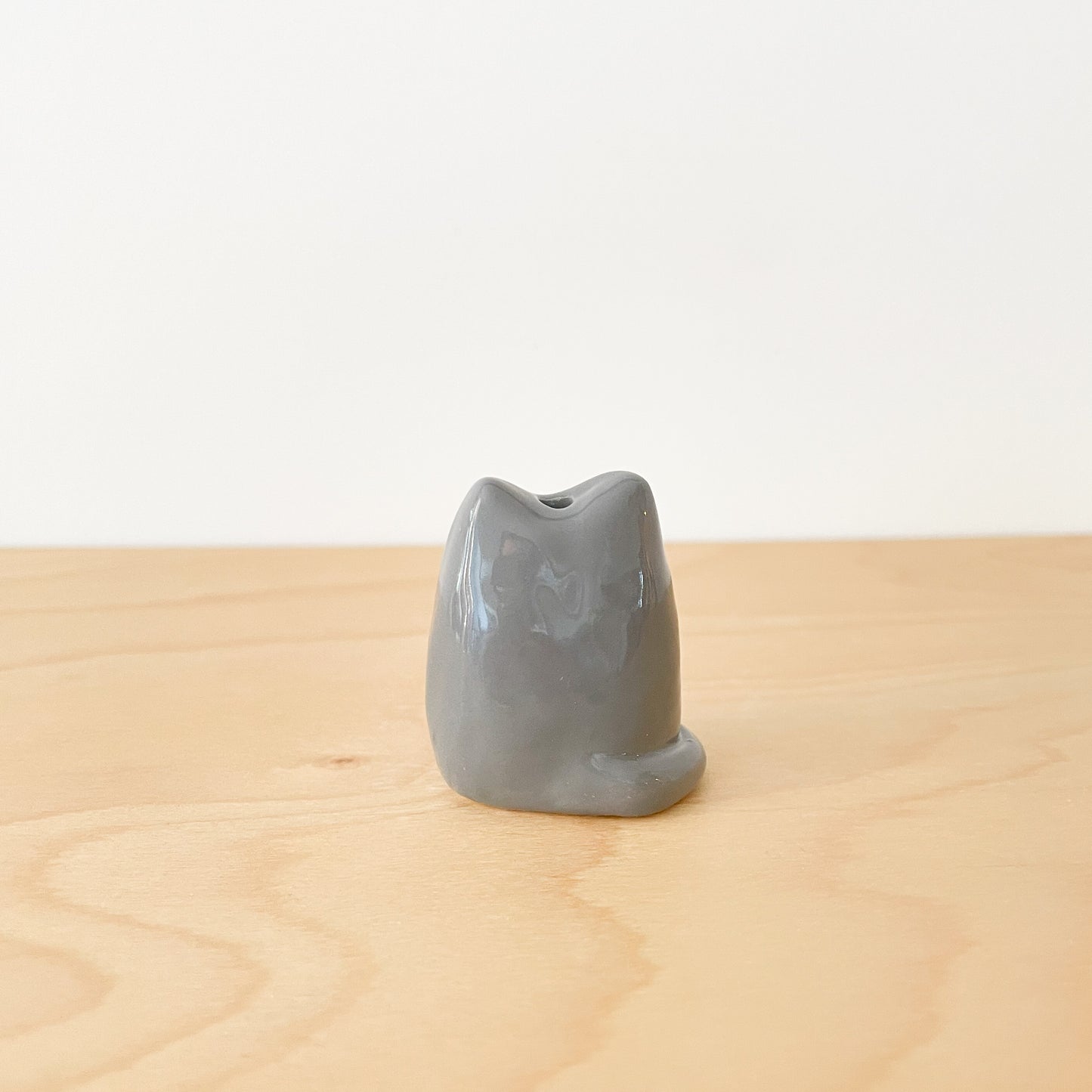 Dark Grey Cat Mini Vase