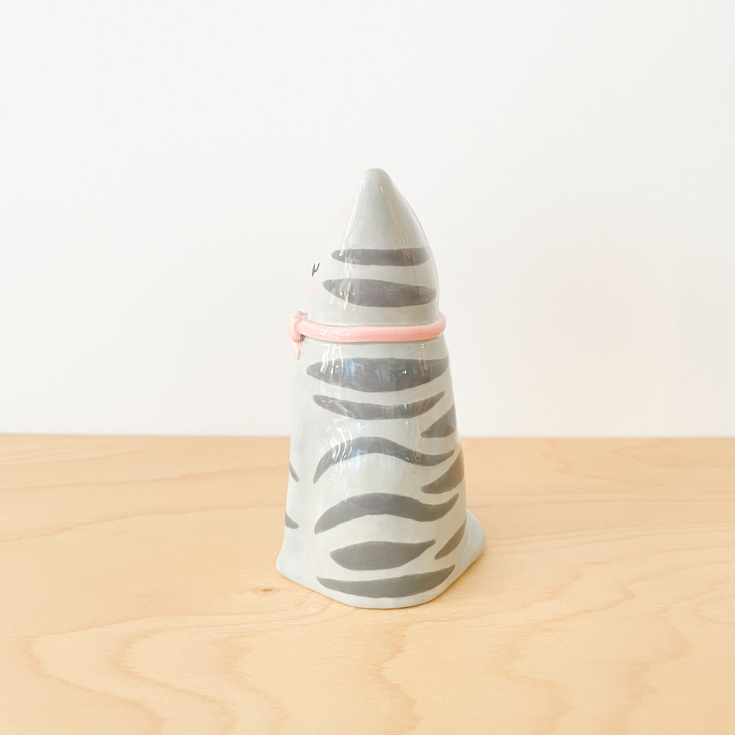 Grey Tabby Cat Vase