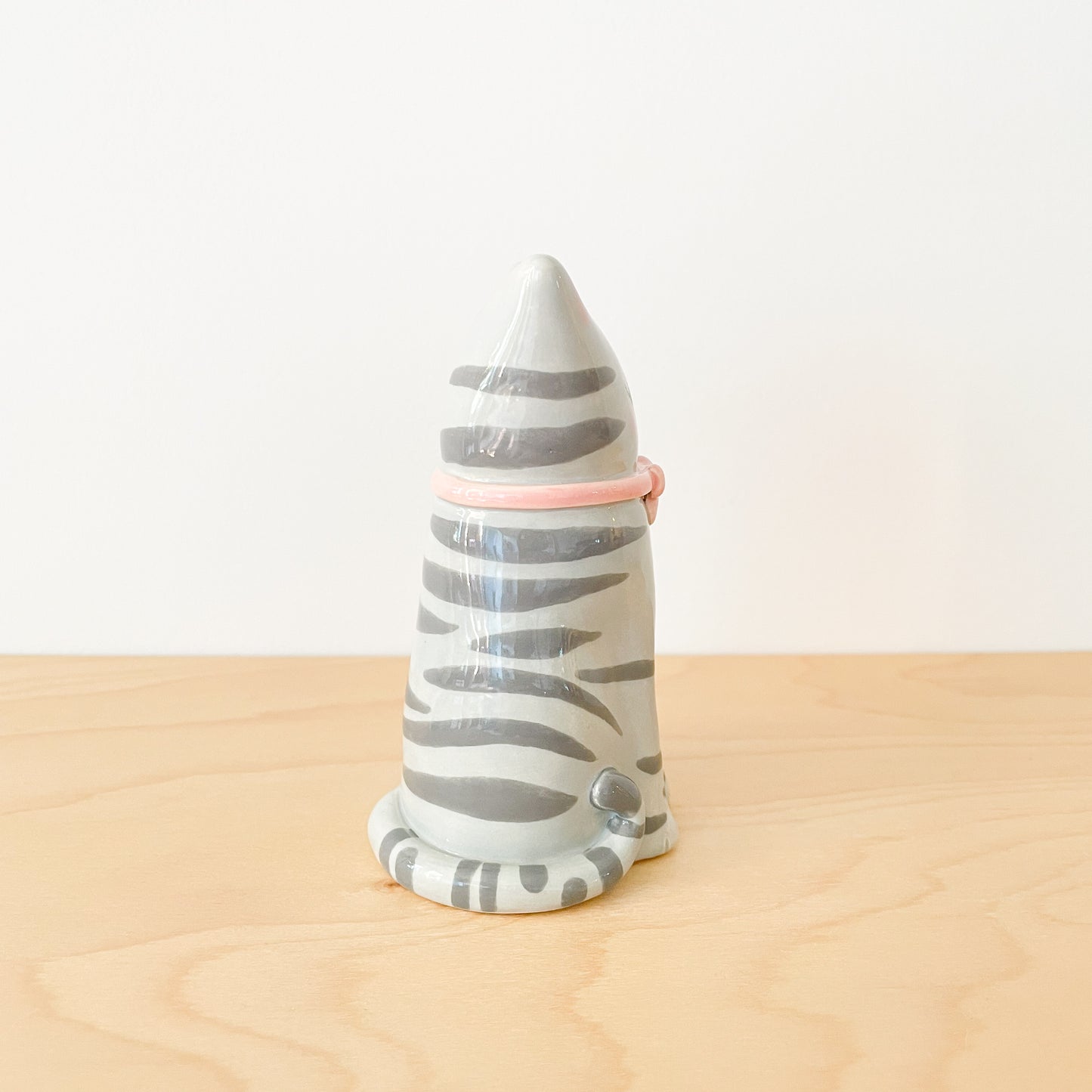 Grey Tabby Cat Vase