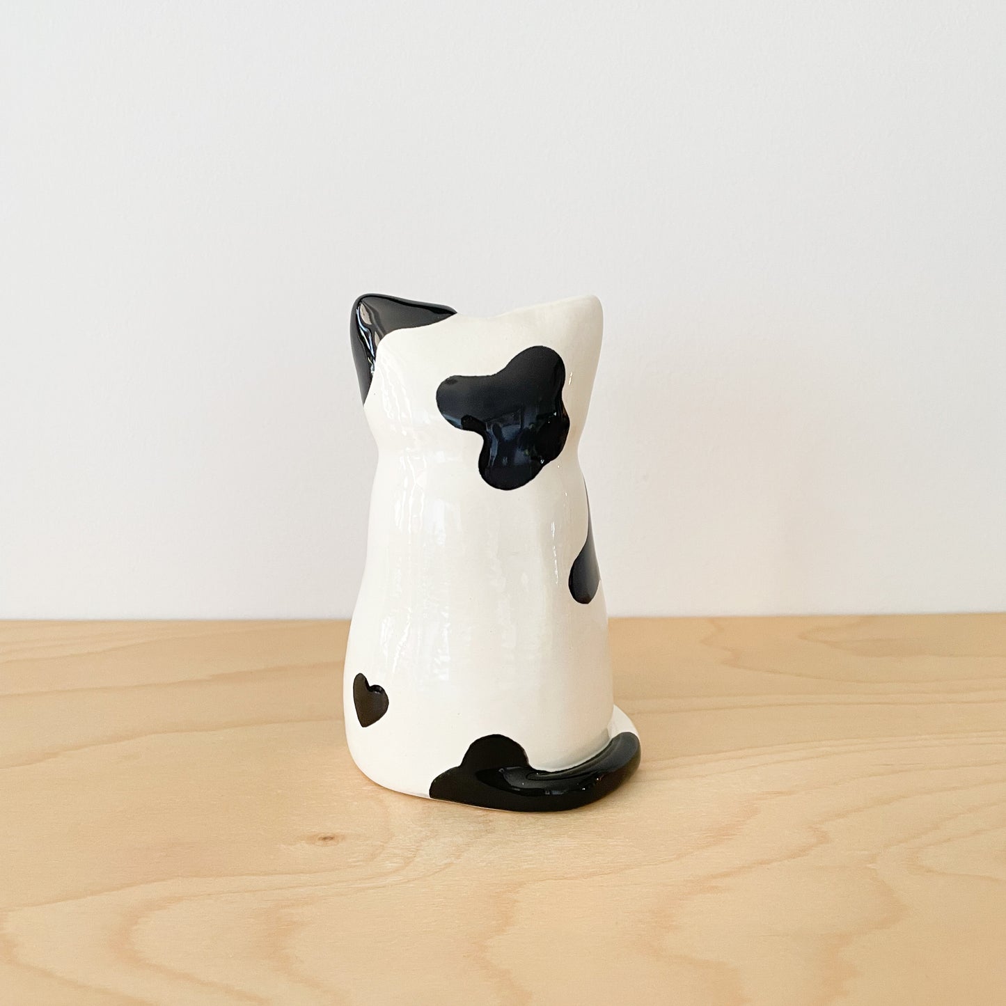 Black Spotty Cat Vase
