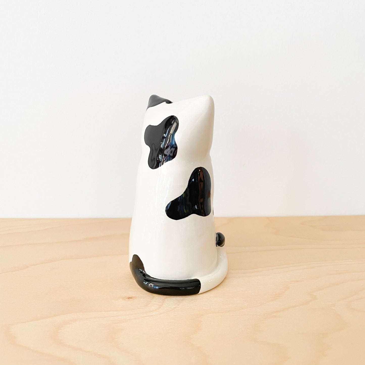 Black Spotty Cat Vase