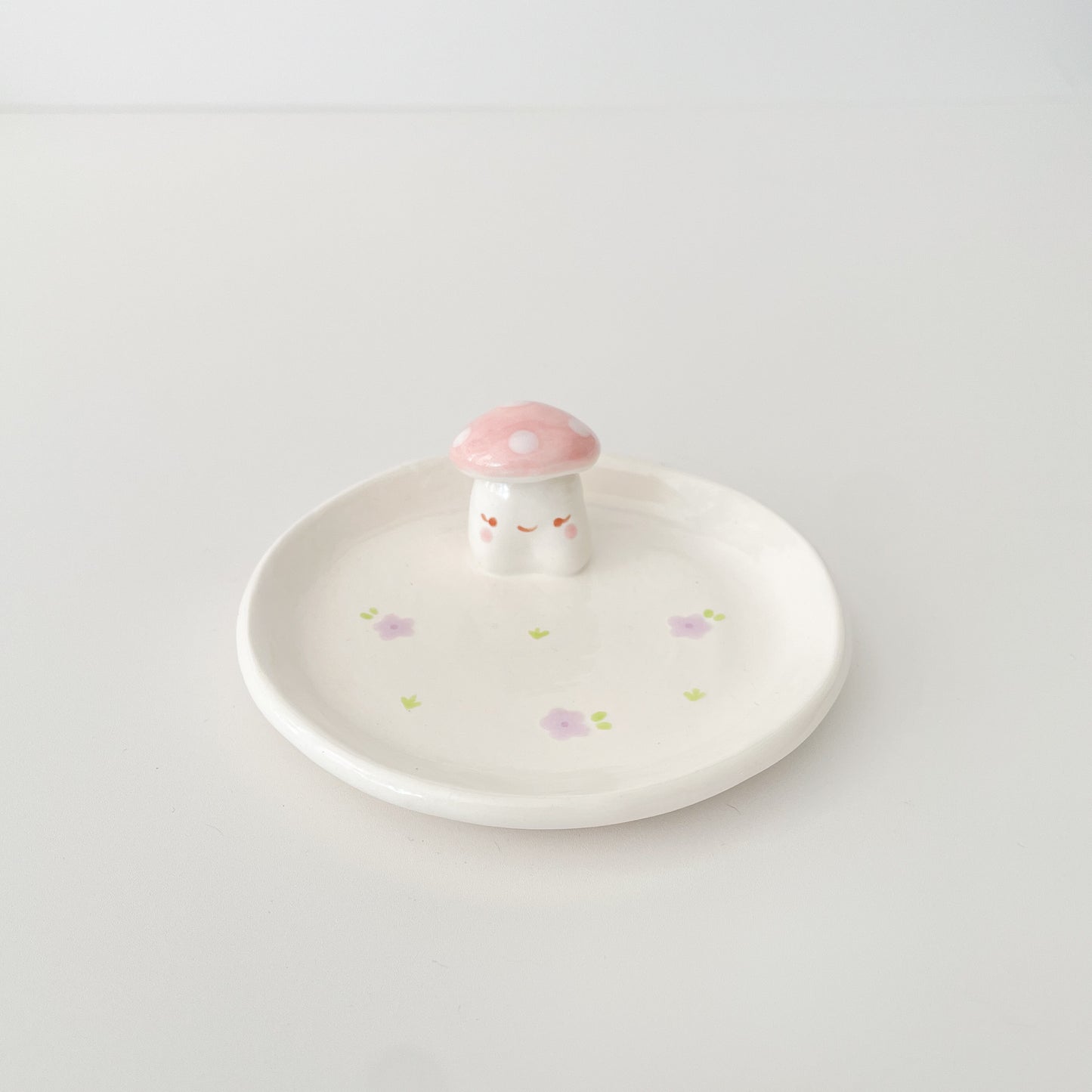 Pink Mushy Flower Trinket Dish